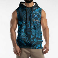 Personalised Polynesia Zodiac Pisces Sleeveless Hoodie Galaxy Polynesian Pattern Chest Tattoo Style LT14 - Polynesian Pride