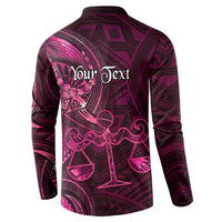 Personalised Polynesia Zodiac Libra Button Sweatshirt Galaxy Polynesian Pattern Chest Tattoo Style