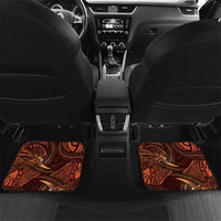 Personalised Polynesia Zodiac Leo Car Mats Galaxy Polynesian Pattern Chest Tattoo Style LT14 Set 2pcs - Back Orange - Polynesian Pride