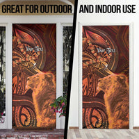 Personalised Polynesia Zodiac Leo Door Cover Galaxy Polynesian Pattern Chest Tattoo Style