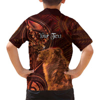 Personalised Polynesia Zodiac Leo Family Matching Tank Maxi Dress and Hawaiian Shirt Galaxy Polynesian Pattern Chest Tattoo Style