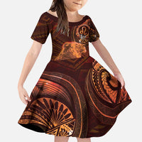 Personalised Polynesia Zodiac Leo Family Matching Tank Maxi Dress and Hawaiian Shirt Galaxy Polynesian Pattern Chest Tattoo Style