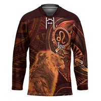 Personalised Polynesia Zodiac Leo Hockey Jersey Galaxy Polynesian Pattern Chest Tattoo Style