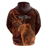 Personalised Polynesia Zodiac Leo Zip Hoodie Galaxy Polynesian Pattern Chest Tattoo Style LT14 - Polynesian Pride