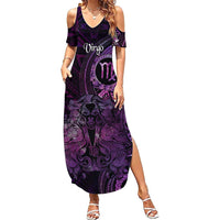 Personalised Polynesia Zodiac Virgo Summer Maxi Dress Galaxy Polynesian Pattern Chest Tattoo Style