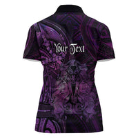 Personalised Polynesia Zodiac Virgo Women Polo Shirt Galaxy Polynesian Pattern Chest Tattoo Style