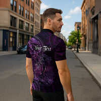 Personalised Polynesia Zodiac Virgo Zipper Polo Shirt Galaxy Polynesian Pattern Chest Tattoo Style