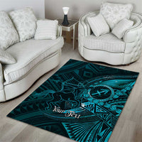 Personalised Polynesia Zodiac Sagittarius Area Rug Galaxy Polynesian Pattern Chest Tattoo Style LT14 - Polynesian Pride