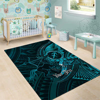 Personalised Polynesia Zodiac Sagittarius Area Rug Galaxy Polynesian Pattern Chest Tattoo Style LT14 - Polynesian Pride