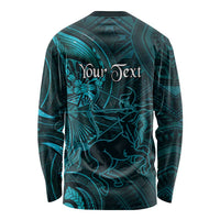 Personalised Polynesia Zodiac Sagittarius Long Sleeve Shirt Galaxy Polynesian Pattern Chest Tattoo Style