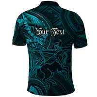 Personalised Polynesia Zodiac Sagittarius Polo Shirt Galaxy Polynesian Pattern Chest Tattoo Style