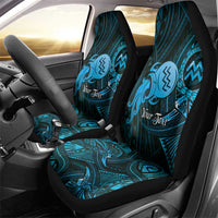 Personalised Polynesia Zodiac Aquarius Car Seat Cover Galaxy Polynesian Pattern Chest Tattoo Style
