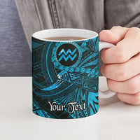 Personalised Polynesia Zodiac Aquarius Ceramic Mug Galaxy Polynesian Pattern Chest Tattoo Style LT14 - Polynesian Pride