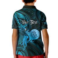 Personalised Polynesia Zodiac Aquarius Kid Polo Shirt Galaxy Polynesian Pattern Chest Tattoo Style