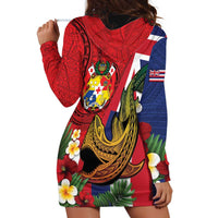 Hawaii And Tonga Hoodie Dress Shark Tattoo With Tongan Coat Of Arms