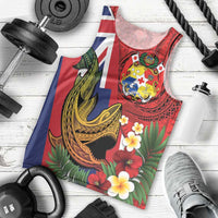 Hawaii And Tonga Men Tank Top Shark Tattoo With Tongan Coat Of Arms