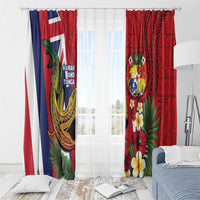 Hawaii And Tonga Window Curtain Shark Tattoo With Tongan Coat Of Arms