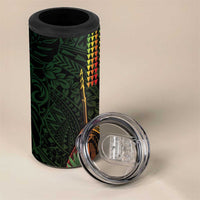 Hawaii And Tonga 4 in 1 Can Cooler Tumbler King Kamehameha Tribal Ngatu Pattern