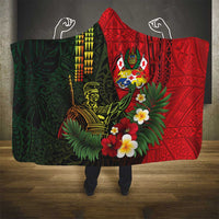Hawaii And Tonga Hooded Blanket King Kamehameha Tribal Ngatu Pattern