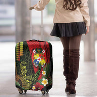 Hawaii And Tonga Luggage Cover King Kamehameha Tribal Ngatu Pattern