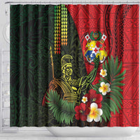 Hawaii And Tonga Shower Curtain King Kamehameha Tribal Ngatu Pattern