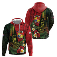 Hawaii And Tonga Zip Hoodie King Kamehameha Tribal Ngatu Pattern
