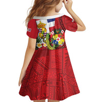 Hawaii And Tonga Family Matching Off Shoulder Short Dress and Hawaiian Shirt King Kalakaua Tribal Gecko Tongan Ngatu