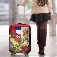 Hawaii And Tonga Luggage Cover King Kalakaua Tribal Gecko Tongan Ngatu