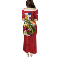 Hawaii And Tonga Puletasi King Kalakaua Tribal Gecko Tongan Ngatu