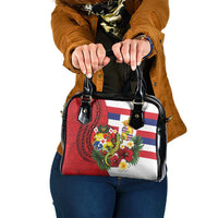 Hawaii And Tonga Shoulder Handbag King Kalakaua Tribal Gecko Tongan Ngatu