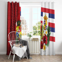 Hawaii And Tonga Window Curtain King Kalakaua Tribal Gecko Tongan Ngatu