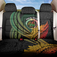 Personalised Vanuatu Independence Day Back Car Seat Cover July 30 Pig Tusk Long God Yumi Stanap LT14 One Size Black - Polynesian Pride