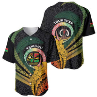 Personalised Vanuatu Independence Day Baseball Jersey July 30 Pig Tusk Long God Yumi Stanap LT14 - Polynesian Pride