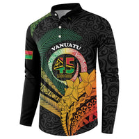 Personalised Vanuatu Independence Day Button Sweatshirt July 30 Pig Tusk Long God Yumi Stanap