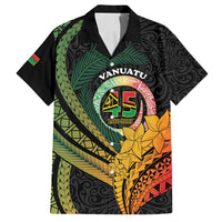 Personalised Vanuatu Independence Day Family Matching Off Shoulder Short Dress and Hawaiian Shirt July 30 Pig Tusk Long God Yumi Stanap LT14 Dad's Shirt - Short Sleeve Black - Polynesian Pride