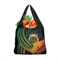 Personalised Vanuatu Independence Day Grocery Bag July 30 Pig Tusk Long God Yumi Stanap LT14 1-pack One Size Black - Polynesian Pride