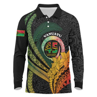 Personalised Vanuatu Independence Day Long Sleeve Polo Shirt July 30 Pig Tusk Long God Yumi Stanap