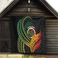 Personalised Vanuatu Independence Day Quilt July 30 Pig Tusk Long God Yumi Stanap