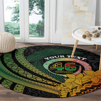 Personalised Vanuatu Independence Day Round Carpet July 30 Pig Tusk Long God Yumi Stanap LT14 - Polynesian Pride