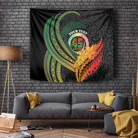 Personalised Vanuatu Independence Day Tapestry July 30 Pig Tusk Long God Yumi Stanap LT14 Black - Polynesian Pride
