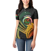 Personalised Vanuatu Independence Day Women Polo Shirt July 30 Pig Tusk Long God Yumi Stanap