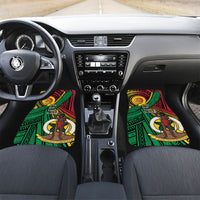 Halo Vanuatu Car Mats Happy 46th Independence Anniversary LT14 Set 2pcs - Front Black - Polynesian Pride