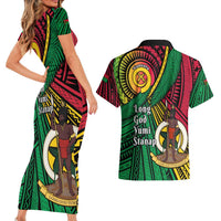 Halo Vanuatu Couples Matching Short Sleeve Bodycon Dress and Hawaiian Shirt Happy 45th Independence Anniversary