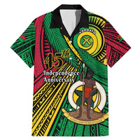 Halo Vanuatu Family Matching Mermaid Dress and Hawaiian Shirt Happy 46th Independence Anniversary LT14 Dad's Shirt - Short Sleeve Black - Polynesian Pride