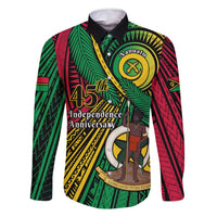 Halo Vanuatu Family Matching Mermaid Dress and Hawaiian Shirt Happy 46th Independence Anniversary LT14 Dad's Shirt - Long Sleeve Black - Polynesian Pride