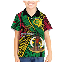 Halo Vanuatu Family Matching Mermaid Dress and Hawaiian Shirt Happy 46th Independence Anniversary LT14 Son's Shirt Black - Polynesian Pride