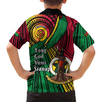 Halo Vanuatu Family Matching Puletasi and Hawaiian Shirt Happy 46th Independence Anniversary LT14 - Polynesian Pride