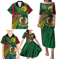 Halo Vanuatu Family Matching Puletasi and Hawaiian Shirt Happy 46th Independence Anniversary LT14 - Polynesian Pride