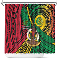 Halo Vanuatu Shower Curtain Happy 45th Independence Anniversary