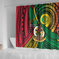 Halo Vanuatu Shower Curtain Happy 46th Independence Anniversary LT14 - Polynesian Pride